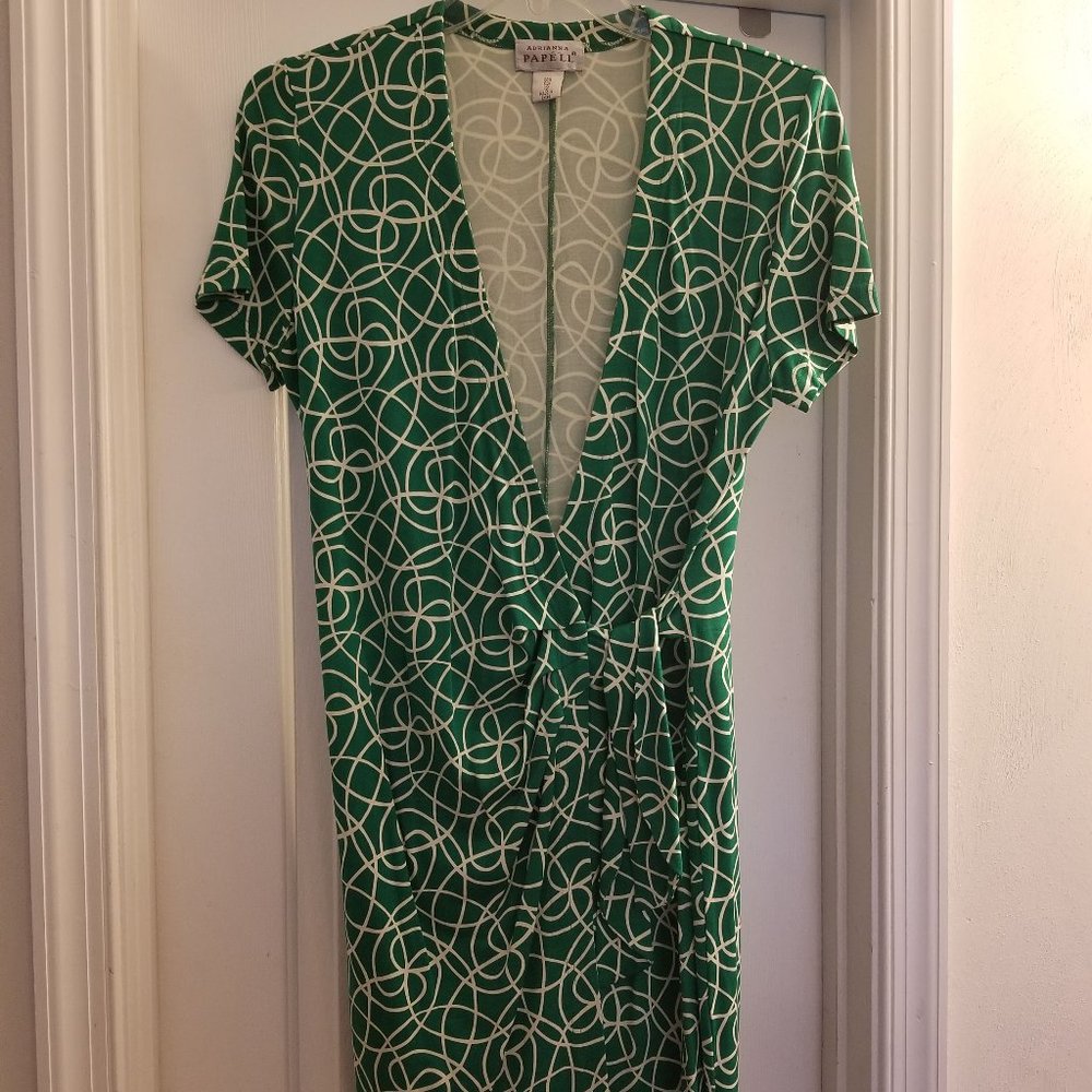 Vintage Adrianna Papell Women's 100% Silk Wrap Dress Size US 12